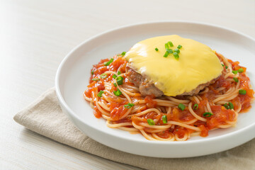 Spaghetti Tomato Sauce with Hamburg and Cheese