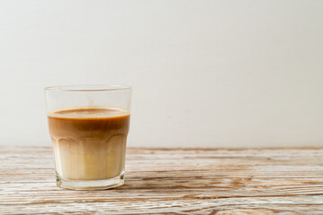 glass of latte coffee, coffee with milk