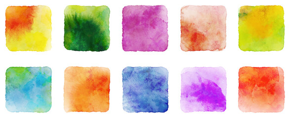 Watercolor vector squares