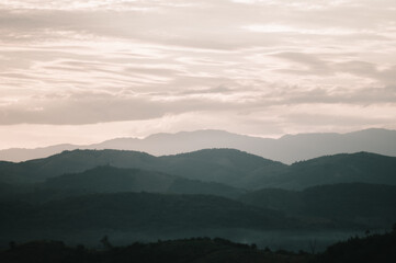 Obraz premium mountains and sunset