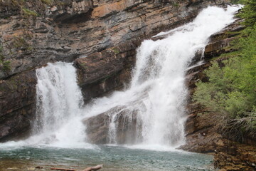 Flow Of The Cameron Falls, Waterton Lakes National Park, Alberta