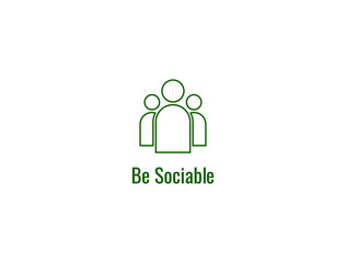 Be sociable logo vector illustration - obrazy, fototapety, plakaty