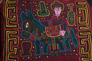 Mola Guna design of an Indigenous woman from Guna Yala Panama