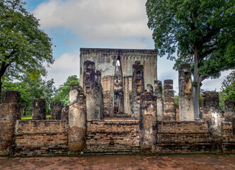 Beautiful temple at Sukhothai Thailand