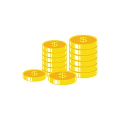 pile of coins vector illustration concept design template