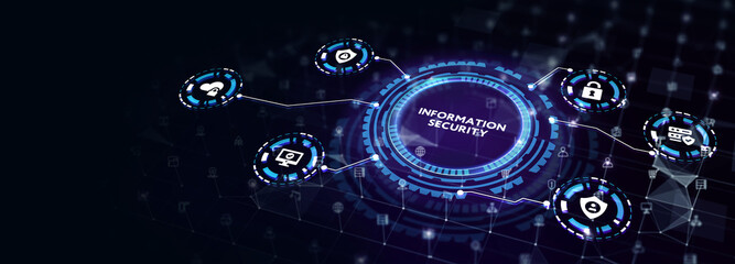 Cyber security data protection business technology privacy concept. 3d illustration