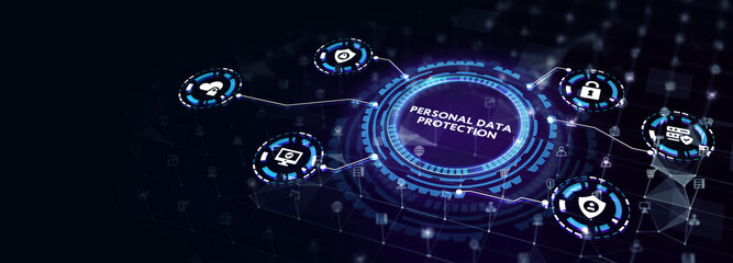 Cyber security data protection business technology privacy concept. 3d illustration