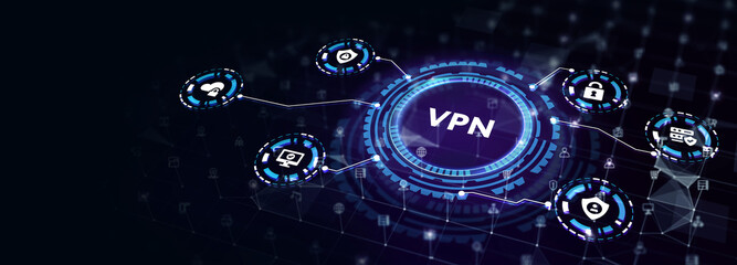 Business, Technology, Internet and network concept. VPN network security internet privacy encryption concept.3d illustration