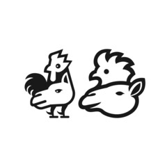 combination of chicken and camel vector illustration