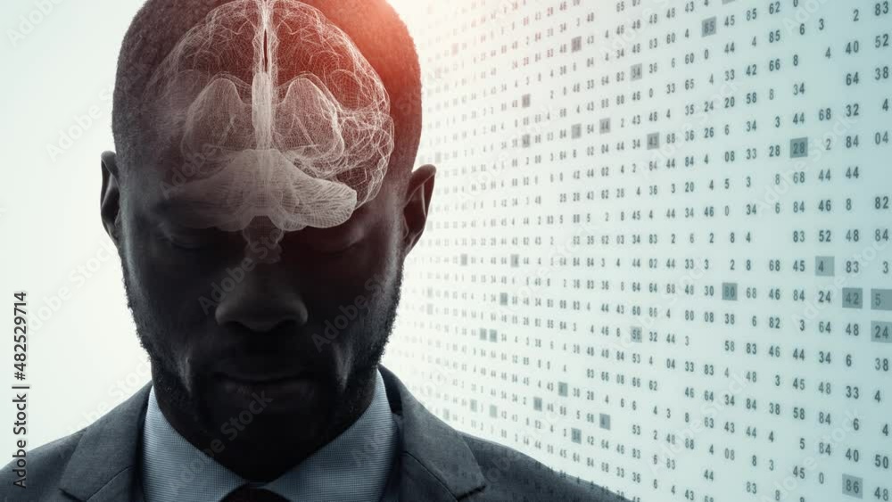 Poster AI (Artificial Intelligence) concept. Deep learning. Digital transformation.