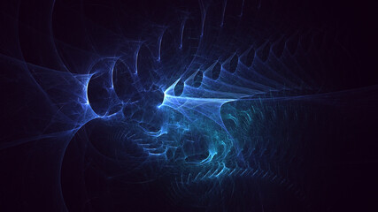 Naklejka premium 3D rendering abstract multicolor fractal light background