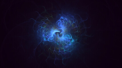 Obraz premium 3D rendering abstract multicolor fractal light background