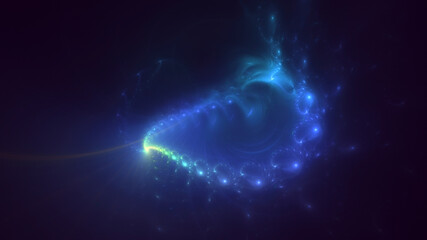 3D rendering abstract multicolor fractal light background