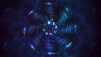 3D rendering abstract multicolor fractal light background