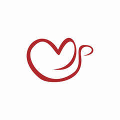 love shanil heart color line shape logo design