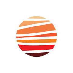 circle sunset color shape logo design