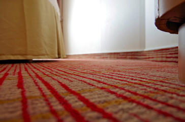 Comfortable double bed with duvet in luxurious oceanview or ocean view or outside or exterior...