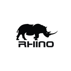 Rhino symbol, logo Black White style