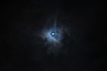 dark blue sky and moon