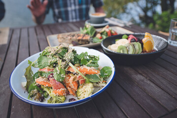 salad with vegetables, quinoa