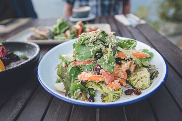 salad with vegetables, quinoa