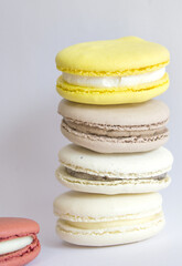 Sweet macarons isolated on white background