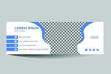 Modern and creative email signature or email footer design vector template