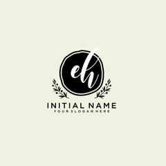 EH monogram logo template vector	