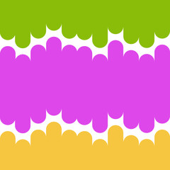 abstract illustration, seamless pattern of green, purple and orange. Used in printing, fabric patterns, wallpaper or packaging.