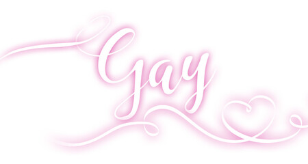 Gay heart love symbol word