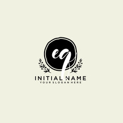 EQ monogram logo template vector	