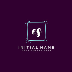 ES monogram logo template vector	