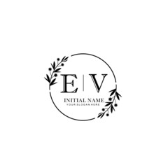 EV Hand drawn wedding monogram logo
