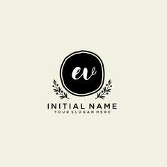 EV monogram logo template vector	