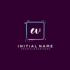 EV monogram logo template vector	