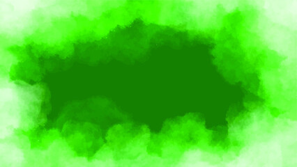 abstract green hole and white smoke cloud watercolor background vector