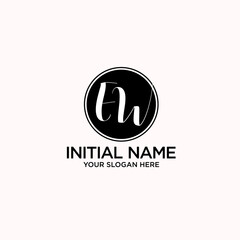 EW monogram logo template vector	