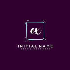 EX monogram logo template vector	