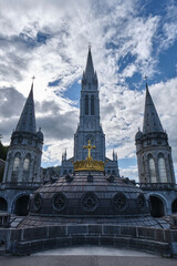 Fototapeta na wymiar sanctuary of Lourdes, France. place of worship and pilgrimage for christianity