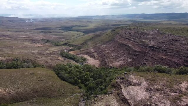 Aerial shot of a sector of the Gran Sabana in Venezuela