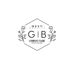 GB Hand drawn wedding monogram logo - obrazy, fototapety, plakaty