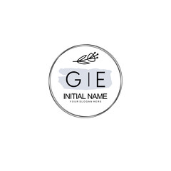 GE Hand drawn wedding monogram logo