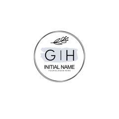 GH Hand drawn wedding monogram logo