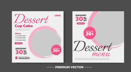 Sweet dessert menu template banner