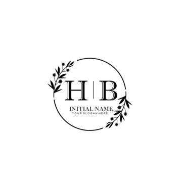 HB Hand drawn wedding monogram logo