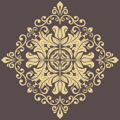 Elegant vintage vector ornament in classic style. Abstract traditional ornament with oriental elements. Classic vintage pattern