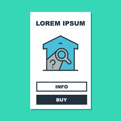 Filled outline Warehouse check icon isolated on turquoise background. Vector