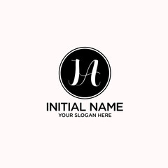 JA monogram logo template vector	