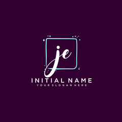 JE monogram logo template vector	