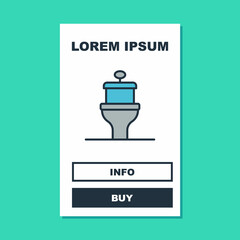 Filled outline Toilet bowl icon isolated on turquoise background. Vector